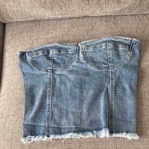 Denim Bustier Top